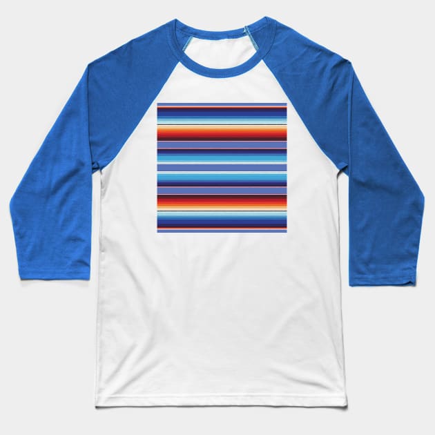 Blue Sarape Saltillo Baseball T-Shirt by T-Mex